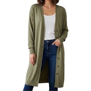 Magaschoni Longline Button Up Cardigan